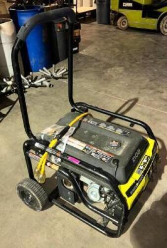 DESCRIPTION: RYOBI 6500W GENERATOR BRAND / MODEL: RYOBI ADDITIONAL INFORMATION: 6500 RUNNING WATTS, 8125 STARTING WATTS LOCATION: LEVEL 1 QTY: 1