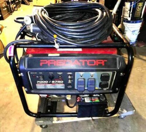 DESCRIPTION: PREDATOR 7000W GENERATOR ADDITIONAL INFORMATION: CABLES NOT INCLUDED LOCATION: LEVEL 1 QTY: 1