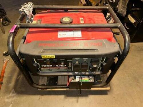 DESCRIPTION: PREDATOR 7000W GENERATOR ADDITIONAL INFORMATION: 8750 PEAK WATTS LOCATION: LEVEL 1 QTY: 1