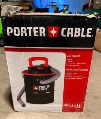 DESCRIPTION: PORTER CABLE ASH VACUUM LOCATION: LEVEL 1 QTY: 1