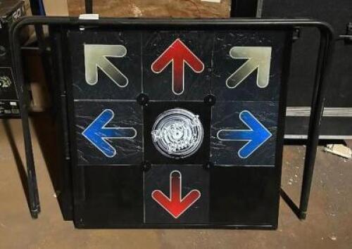 DESCRIPTION: (2) DANCE GAME PLATFORMS WITH SUPPORT BARS LOCATION: ELECTRONICS CAGE QTY: 2
