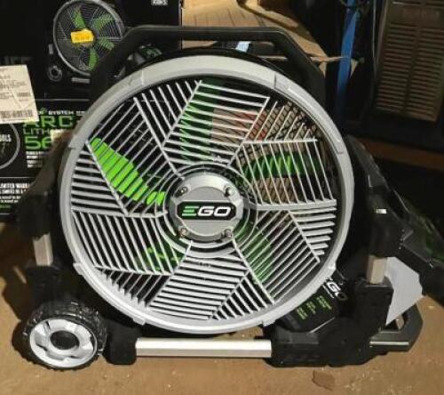 DESCRIPTION: 56V PORTABLE MISTING FAN BRAND/MODEL: EGO INFORMATION: NO BATTERY LOCATION: ELECTRONICS CAGE QTY: 1