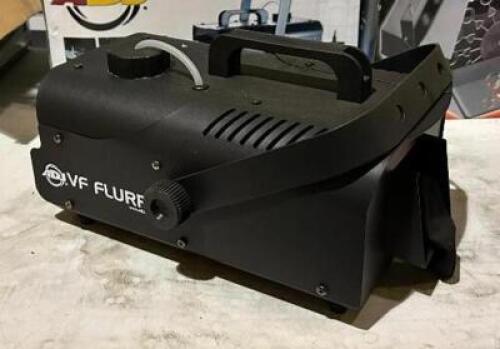 DESCRIPTION: SNOW MACHINE BRAND/MODEL: ADJ VF FLURRY LOCATION: OUTSIDE ELECTRONICS CAGE QTY: 1