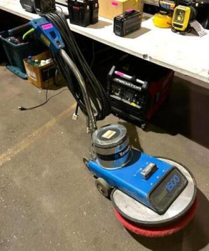 DESCRIPTION: WALK-BEHIND POLISHER/BUFFER BRAND/MODEL: GLAZER 1500 INFORMATION: COMES WITH EXTRA PADS LOCATION: OUTSIDE ELECTRONICS CAGE QTY: 1