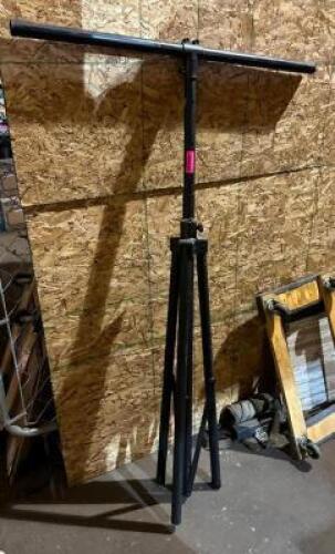 DESCRIPTION: SPEAKER STAND TRIPOD LOCATION: ELECTRONICS CAGE QTY: 1