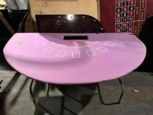 DESCRIPTION: FOLDABLE BLACKJACK TABLE SIZE: 40"X75"X30" LOCATION: LEVEL 2 QTY: 1