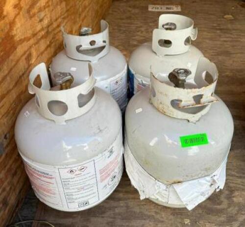 DESCRIPTION: (4) PROPANE TANKS LOCATION: OUTSIDE TRAILER QTY: 4