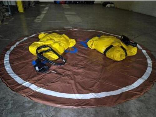 DESCRIPTION: 2-SUMO WRESTLING SUITS WITH GLOVES, HEADGEAR AND MAT INFORMATION: GRADE 'A' CONDITION, $13999 NEW LOCATION: WAREHOUSE QTY: 1