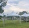 DESCRIPTION: 10X10 HI PEAK FRAME TENT INFORMATION: INCLUDES: WHITE TOP, 4 2" WHITE (9'4"), 4-2" BLACK (6'8"), 4 CORNERS W/ HOOKS, 2 SETS OF CABLES, 1