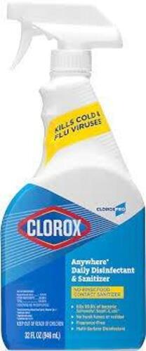 DESCRIPTION: (3) ANYWHERE DAILY DISINFECTANT AND SANITIZER BRAND/MODEL: CLOROX SIZE: 32 OZ RETAIL$: $6.89 EA QTY: 3