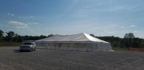 DESCRIPTION: 40X80 WEST COAST FRAME TENT BRAND/MODEL: AFFORDABLE TENT COMPANY INFORMATION: INCLUDES: 2 WHITE TOP ENDS (40X20), 2 WHITE TOP MIDS (40X20