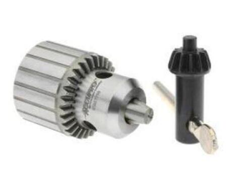 DESCRIPTION: (1) JT2 TAPERED MOUNMMT DRILL CHUCK BRAND/MODEL: ACCUPRO 65867798 RETAIL$: $92.72 SIZE: 1/32" TO 3/8" CAP QTY: 1