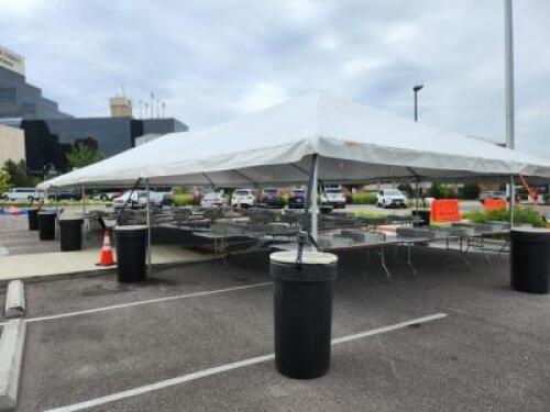 DESCRIPTION: 30X60 WHITE TOP WEST COAST FRAME TENT TOP BRAND/MODEL: AFFORDABLE TENT COMPANY INFORMATION: TOP ONLY LOCATION: WAREHOUSE QTY: 1