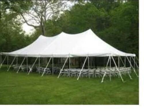 DESCRIPTION: 30X60 WHITE TOP POLE TENT TOP BRAND/MODEL: AFFORDABLE TENT COMPANY INFORMATION: INCLUDES: 2 ENDS (30X15), 1 MID (30X15) LOCATION: WAREHOU