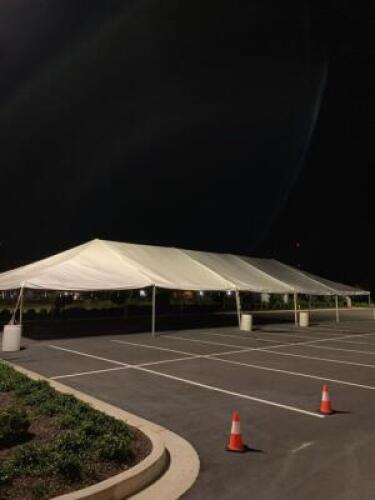 DESCRIPTION: 40X80 WHITE TOP WEST COAST FRAME TENT TOP BRAND/MODEL: AFFORDABLE TENT COMPANY INFORMATION: INCLUDES: 2 ENDS (40X20), 2 MIDS (40X20) LOCA