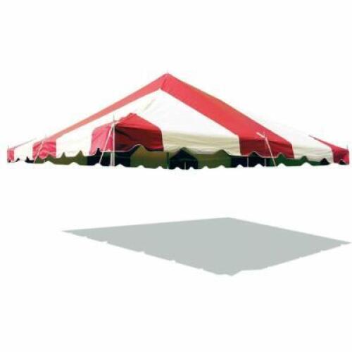 DESCRIPTION: 30X30 RED/WHITE TOP POLE TENT TOP INFORMATION: TOP ONLY LOCATION: WAREHOUSE QTY: 1