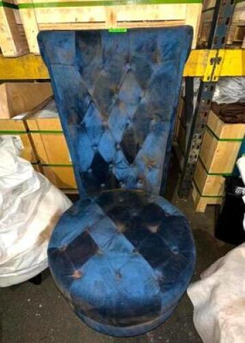 DESCRIPTION: (2)- BLUE PLUSH HIGH BACK CHAIRS LOCATION: LEVEL 2 QTY: 2