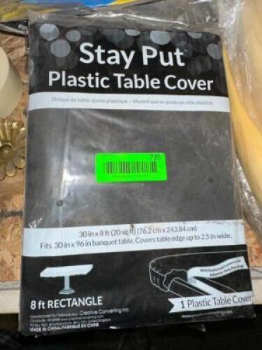 DESCRIPTION: (10)- PLASTIC TABLE COVERS ADDITIONAL INFORMATION: FOR 30"X96" TABLE LOCATION: LEVEL 2 QTY: 10