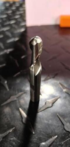 DESCRIPTION: (3) HSS BALL END MILL BRAND/MODEL: HERTEL 84509696 RETAIL$: $ 24.33 EA SIZE: 9/32" 9/16 LOC, 3/8 SHANK QTY: 3