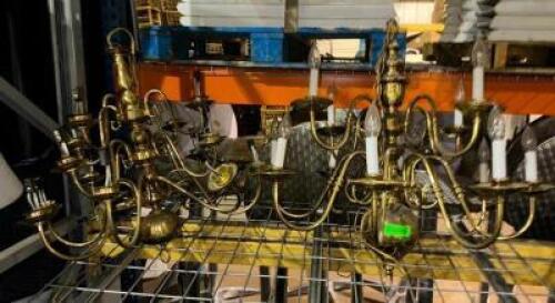 DESCRIPTION: (2)- VINTAGE BRASS CHANDELIERS LOCATION: LEVEL 2 QTY: 2