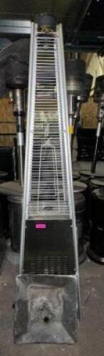 DESCRIPTION: 4803 BTU PYRAMID FLAME OUTDOOR PATIO HEATER BRAND / MODEL: $300 ADDITIONAL INFORMATION: NO TANK INCLUDED LOCATION: LEVEL 2 QTY: 1