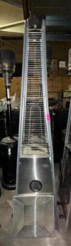 DESCRIPTION: 4804 BTU PYRAMID FLAME OUTDOOR PATIO HEATER BRAND / MODEL: $300 ADDITIONAL INFORMATION: NO TANK INCLUDED LOCATION: LEVEL 2 QTY: 1