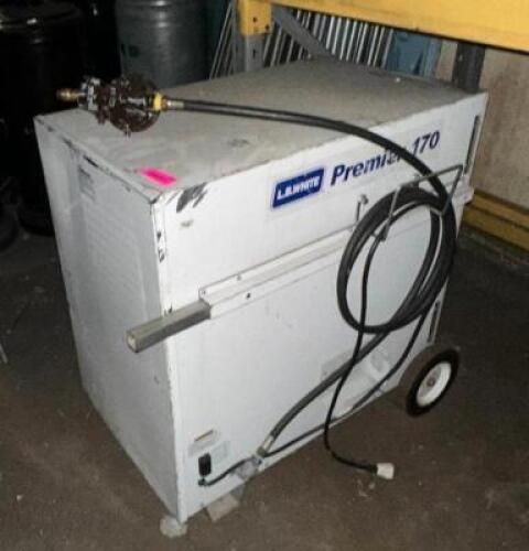 DESCRIPTION: L.B WHITE PREMIER 170 HEATER ADDITIONAL INFORMATION: INCLUDES DIFFUSER, RUNS OFF PROPANE LOCATION: LEVEL 2 QTY: 1