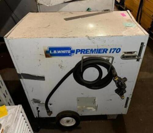 DESCRIPTION: L.B WHITE PREMIER 170 HEATER ADDITIONAL INFORMATION: INCLUDES DIFFUSER, RUNS OFF PROPANE LOCATION: LEVEL 2 QTY: 1
