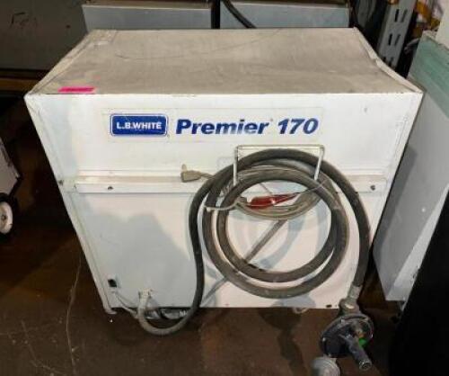 DESCRIPTION: L.B WHITE PREMIER 170 HEATER ADDITIONAL INFORMATION: INCLUDES DIFFUSER, RUNS OFF PROPANE LOCATION: LEVEL 2 QTY: 1