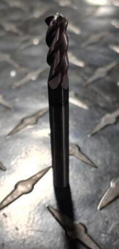 DESCRIPTION: (4) SOLID CARBIDE 4 FLUTE BALL END MILL BRAND/MODEL: SUPERMILL XPV250A-080 RETAIL$: $196.17 SIZE: 1/4" 3/4 LOC QTY: 4