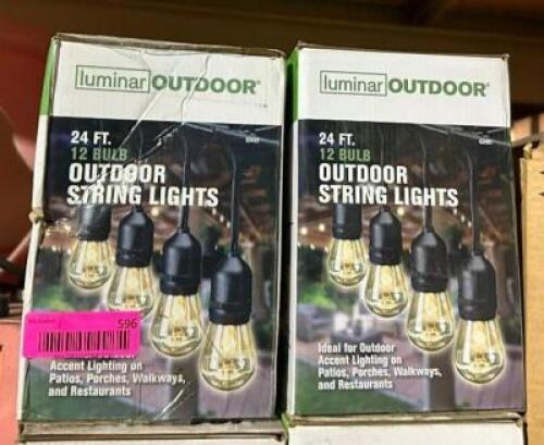 DESCRIPTION: (2) BOXES OF 24' OUTDOOR STRING LIGHTS LOCATION: ELECTRONICS CAGE QTY: 2