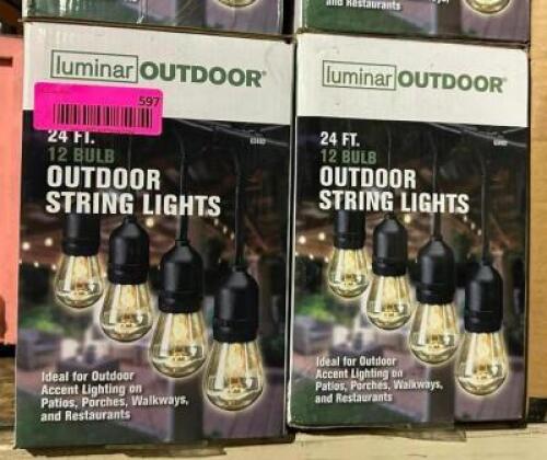 DESCRIPTION: (2) BOXES OF 24' OUTDOOR STRING LIGHTS LOCATION: ELECTRONICS CAGE QTY: 2