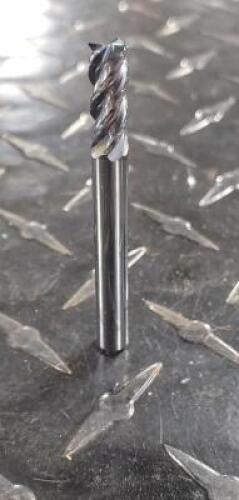 DESCRIPTION: (2) SOLID CARBIDE SMART MIRACLE CONER RADIUS END MILL BRAND/MODEL: MITSUBISHI VQMHVRB RETAIL$: $157.28 EA SIZE: 0.01 CORNER RAD. 1/2" CUT