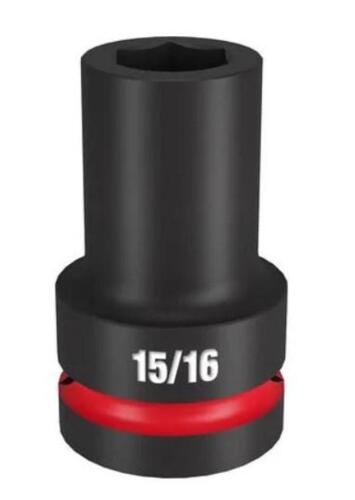 DESCRIPTION: (2) IMPACT DUTY SOCKETS BRAND/MODEL: MILWAUKEE/49-66-6503 INFORMATION: 6 POINT RETAIL$: $48/EA SIZE: 15/16", 1" DRIVE QTY: 2