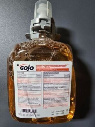 DESCRIPTION:&nbsp;(4) LUXURY FOAM ANTIBACTERIAL HANDWASHBRAND/MODEL:&nbsp;GOJOSIZE:&nbsp;1250 MLRETAIL$:&nbsp;$43.25 EAQTY:&nbsp;4
