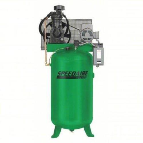 DESCRIPTION: (1) ELECTRIC AIR COMPRESSOR BRAND/MODEL: SPEEDAIRE #35WC42 INFORMATION: 5 HP, 2 STAGE, VERTICAL, 16.4 CFM, 175 PSI, BASE MODEL SIZE: 80 G