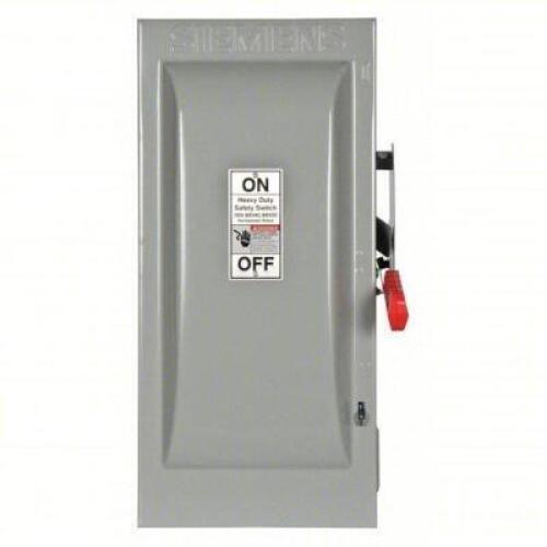 DESCRIPTION: (1) SAFETY SWITCH BRAND/MODEL: SIEMENS #20RC24 INFORMATION: FUSIBLE, 100 A, THREE PHASE, 600V AC, GALVANIZED STEEL, INDOOR SIZE: 23-1/4"