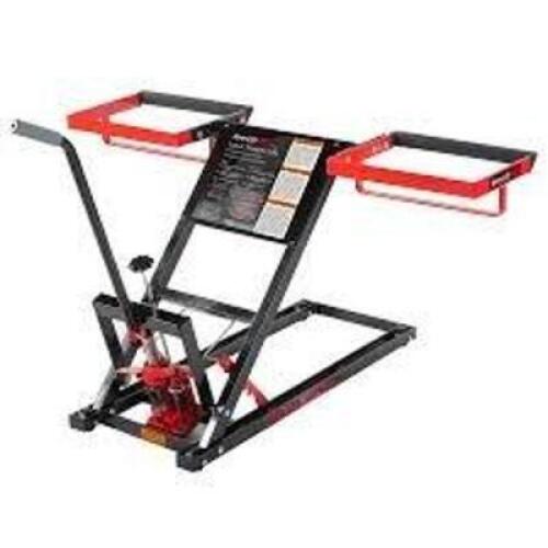 DESCRIPTION: (1) HEAVY DUTY LAWN MOWER LIFT BRAND/MODEL: PRO-LIFT SIZE: 19-1/4 UP TO 42-1/2" RETAIL$: $279.99 EA QTY: 1
