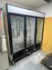 DESCRIPTION: TRUE THREE DOOR MERCHANDISER COOLER. BRAND / MODEL: TRUE GDM-72 ADDITIONAL INFORMATION 115 VOLT, 1 PHASE, MISSING BOTTOM KICK PLATE. IN W - 2