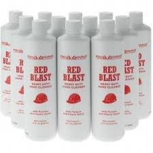 DESCRIPTION: (12) BOTTLES OF HAND CLEANER WITH GRIT BRAND/MODEL: PRO-SOURCE RED BLAST #11946829 SIZE: 22 OZ RETAIL$: $151.00 TOTAL QTY: 12
