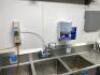 DESCRIPTION: 93" THREE WELL STAINLESS POT SINK W/ LEFT AND RIGHT DRY BOARDS. ADDITIONAL INFORMATION SPRAY NOZZLE. SIZE: 93" W/ 18" X 18" WELLS. LOCATI - 3