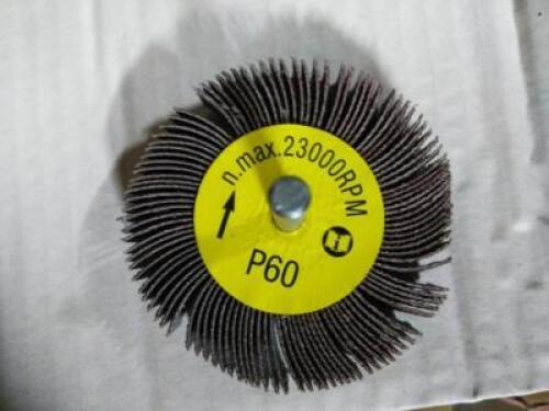 DESCRIPTION: (2) PACKS OF (10) PREMIUM FLAP WHEEL BRAND/MODEL: GLOBAL ABRASIVES #809775-26636 INFORMATION: GRIT: 60, ALUMINUM OXIDE SIZE: 3" X 1/2" X