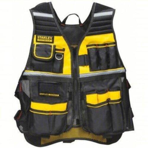 DESCRIPTION: (2) TOOL VEST BRAND/MODEL: STANLEY #31XR39 INFORMATION: YELLOW AND BLACK, PADDED, 16 POCKETS SIZE: ADJUSTABLE RETAIL$: $88.93 EA QTY: 2