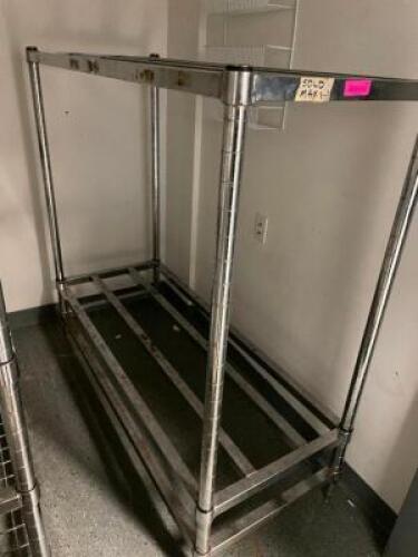 DESCRIPTION: 60" X 24" TWO TIER METAL DUNNAGE RACK SHELF BRAND / MODEL: METRO LOCATION: KITCHEN QTY: 1