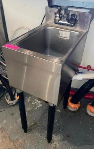 DESCRIPTION: SINGLE WELL UNDER BAR HAND SINK W/ LEGS. LOCATION: BAR QTY: 1