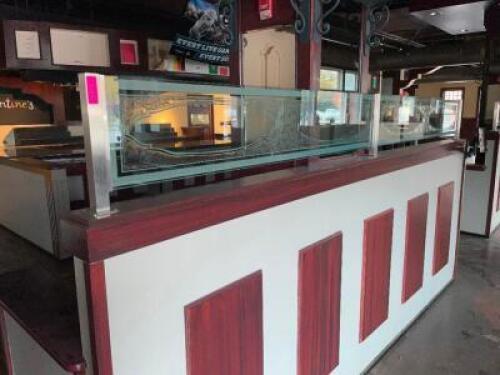DESCRIPTION: (4) 66" SECTIONS OF FROSTED TEMPERED GLASS PARTITION TOP DIVIDERS W/ BRUSHED STAINLESS MOUNTING POSTS. ADDITIONAL INFORMATION TOOLS REQUI