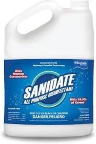 DESCRIPTION: (2) ALL PURPOSE DISINFECTANT BRAND/MODEL: SANIDATE SIZE: 1 GALLON RETAIL$: $23.00 EA QTY: 2