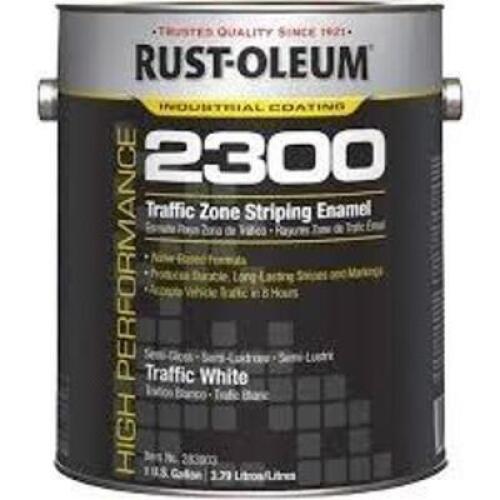 DESCRIPTION: (2) TRAFFIC ZONE STRIPING ENAMEL BRAND/MODEL: RUST-OLEUM 2300 INFORMATION: WHITE SIZE: 1 GALLON RETAIL$: $75.00 EA QTY: 2