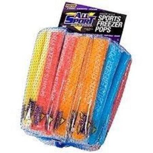 DESCRIPTION: (2) BAGS OF (36) FREEZER POPS BRAND/MODEL: ALL SPORT INFORMATION: ASSORTED FLAVORS RETAIL$: $42.25 EA QTY: 2
