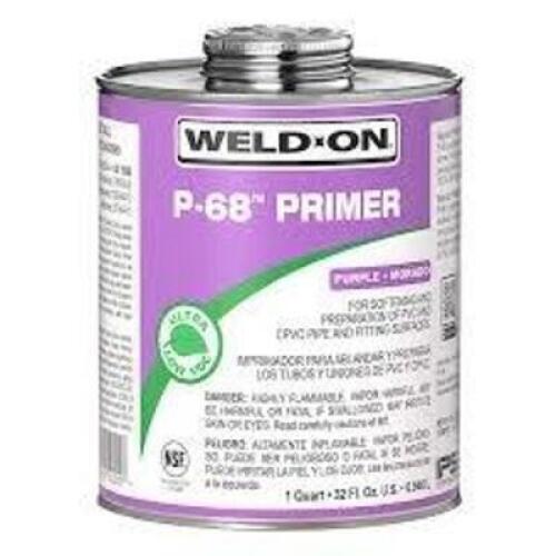 DESCRIPTION: (6) PVC PRIMER BRAND/MODEL: WELD ON P-68 INFORMATION: PURPLE SIZE: 1 PT RETAIL$: $12.93 EA QTY: 6